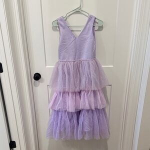 Lola & the Boys Girls Shimmer Tulle Sleeveless Party Dress